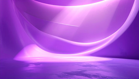 Purple futuristic background with glowing lines. Abstract 3d render illustrationの素材