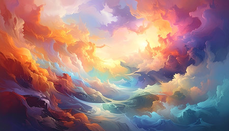 Abstract background with blue, orange and yellow colors. Vector illustration.の素材