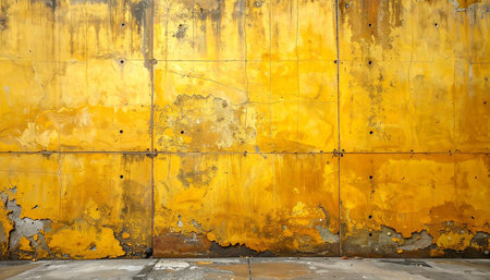 Old yellow wall texture. Abstract background for design with copy space.の素材