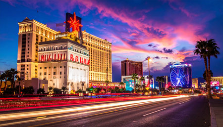 Las Vegas Strip in Nevada, USA. Strip is the main tourist attraction of Las Vegas.の素材