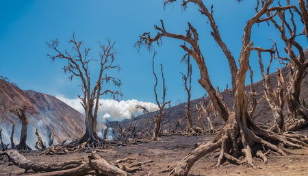 Crater of volcano Etna with ash and smoke, Sicily, Italyの素材