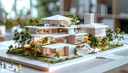 Miniature model of a house. Concept of real estate development.の素材
