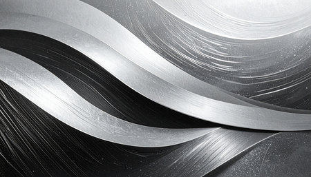 abstract background of metal curved lines, industrial background, steel backgroundの素材