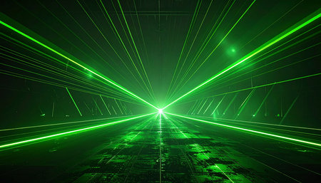 Futuristic technology background with glowing lines. 3D Renderingの素材