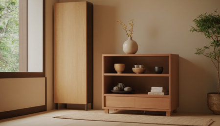 Interior design of japanese room. 3d rendering.の素材