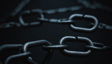 chain on a dark background, close-up, macro photo.の素材