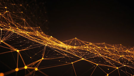 3d rendering of abstract technology digital background with connecting dots and linesの素材