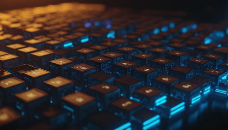 Abstract technology background with binary code. 3D Rendering. Big data conceptの素材