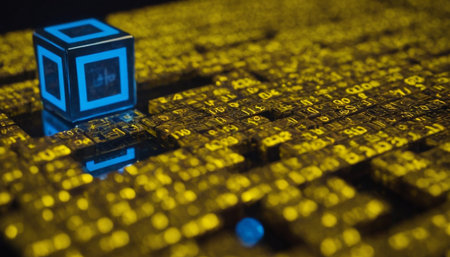 Binary code. Abstract technology background. 3d render illustration.の素材