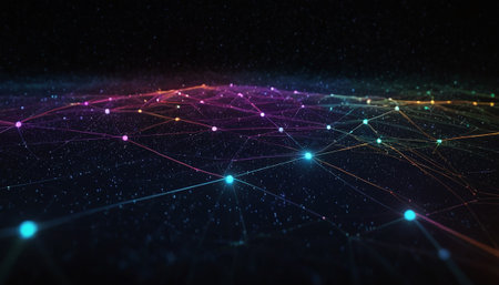 3d rendering of abstract technology digital background. Network connection structure.の素材