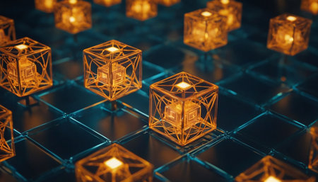 Abstract 3d rendering of geometric shapes. Futuristic background design.の素材