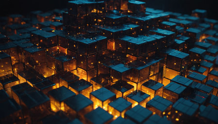 3d illustration of abstract geometric composition,digital art works. 3d rendering.の素材