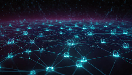 Connected dots and lines on dark background. Network concept. 3D renderingの素材