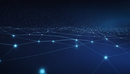 Abstract technology background with connecting dots and lines. Network concept. 3D Renderingの素材