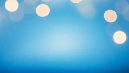 abstract blue background with bokeh defocused lights and shadowの素材
