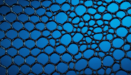 abstract background of blue metal mesh with holes. close-upの素材