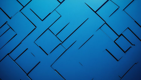 Abstract blue geometric background. 3d rendering, 3d illustration.の素材