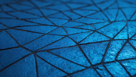 abstract blue background with polygonal pattern, close-upの素材