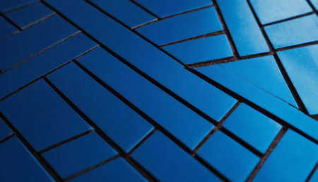 Blue tile wall texture. Abstract background. 3d render illustration.の素材