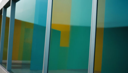 Detail of modern office building with glass wall. Abstract background.の素材