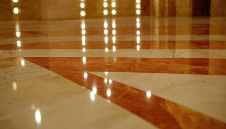 abstract background of marble floor in the hall with spotlights.の素材