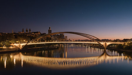 Pont de Bir-Hakeim in the evening, Paris, Franceの素材