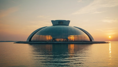 The SINGAPORE Opera House at sunsetの素材