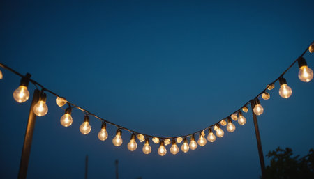 light bulbs on blue sky background - vintage effect filter and soft focusの素材