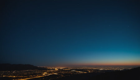 Night view of the city of Lucerne from the top of the mountainの素材