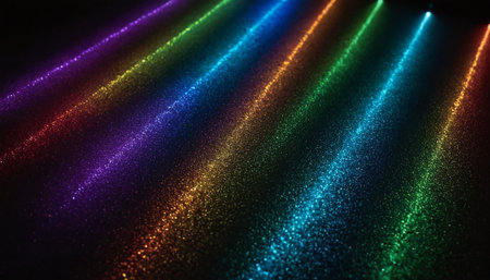 abstract background with multicolored lights, 3d render illustrationの素材