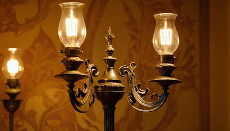 Lanterns in the interior of the hotel, close-upの素材