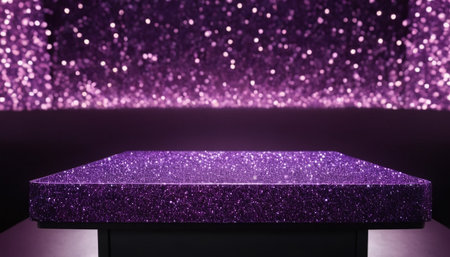Purple glitter abstract background for product display. 3D rendering.の素材
