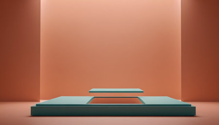 3d rendering of abstract minimal geometric forms. Glossy luxury podium for your design.の素材