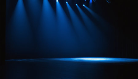 Stage Spotlight with Stage Podium Scene, Stage Spotlight on a Stage, Stage Backgroundの素材