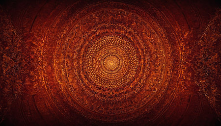 Thai style art pattern on the wall in temple, Thailand.の素材