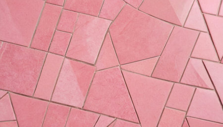 Pink ceramic tile wall texture. Abstract background and texture for design.の素材