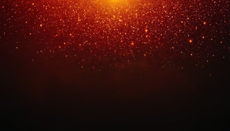 abstract red glitter lights background. gold and black. de-focusedの素材