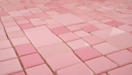 Pink ceramic tile floor pattern. Abstract background and texture for design.の素材