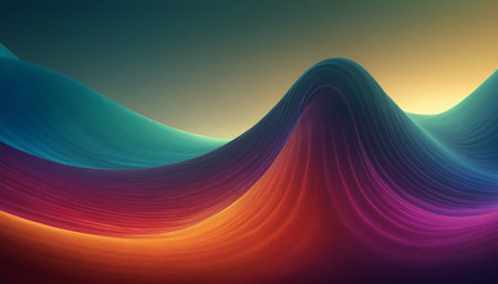 abstract background with smooth wavy lines, 3d render illustrationの素材