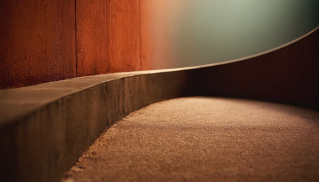 Detail of a stairway in an empty room with copy spaceの素材