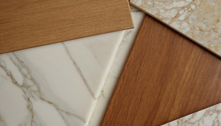 White and brown marble background with copy space for text or image.の素材