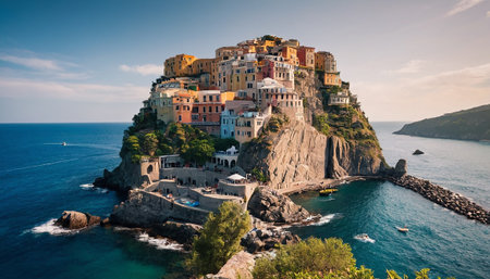 Manarola is a small town in the province of La Spezia, Liguria, Italy.の素材