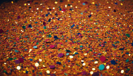 Colorful confetti background with bokeh defocused lights and shadowの素材