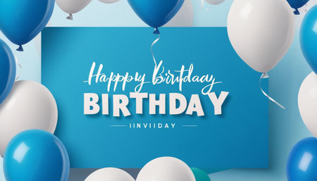 Happy Birthday Card with Balloons and Greeting Card. Vector Illustrationの素材