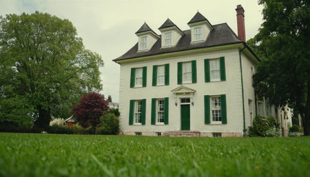 House in the park. Green house in the park. Green house in the park.の素材