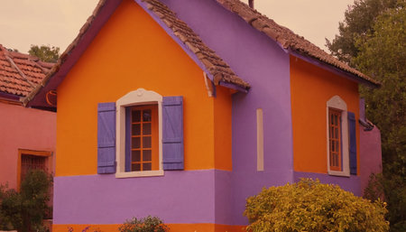 Colorful house in the village of Paraty, Brazil.の素材