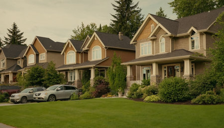 Luxury modern house with swimming pool and garden at dusk. Nobody insideの素材