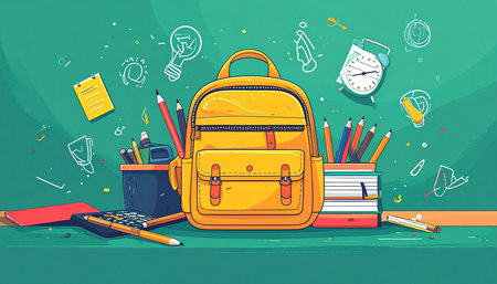 Back to school concept. Back to school background. Vector illustration.の素材
