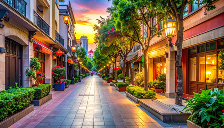 The famous shopping street in Bangkok, Thailand.の素材