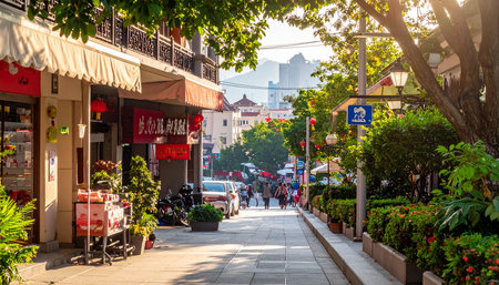 Street in Hong Kong. Hong Kong is one of the most popular tourist destinations in the world.の素材